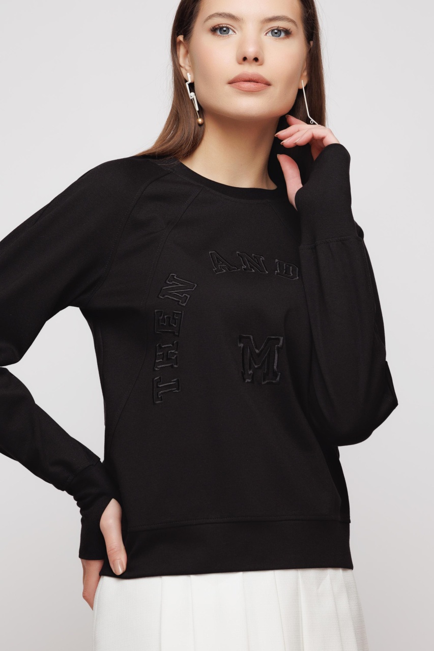 Bluza dama neagra cu broderie