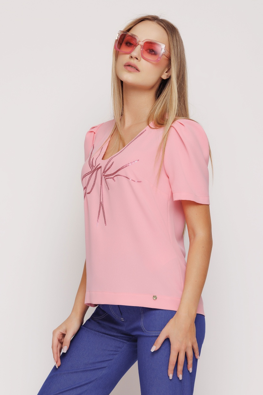 Bluza dama roz cu paiete