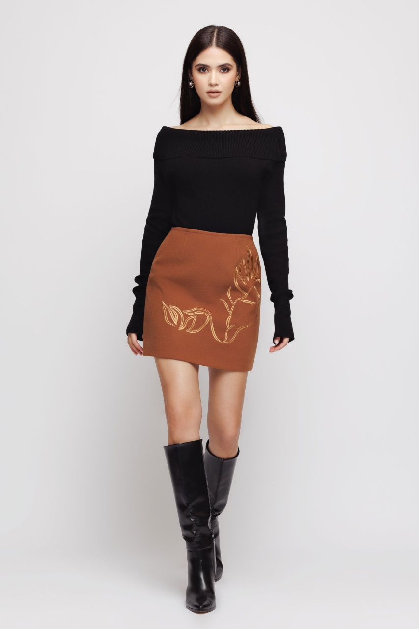 Fusta dama scurta maro