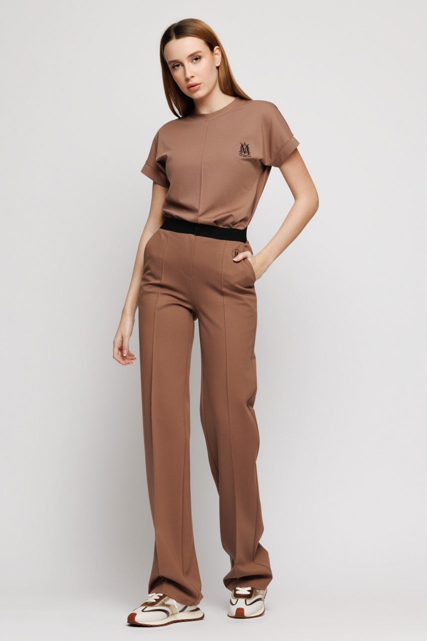 Pantaloni dama largi maro