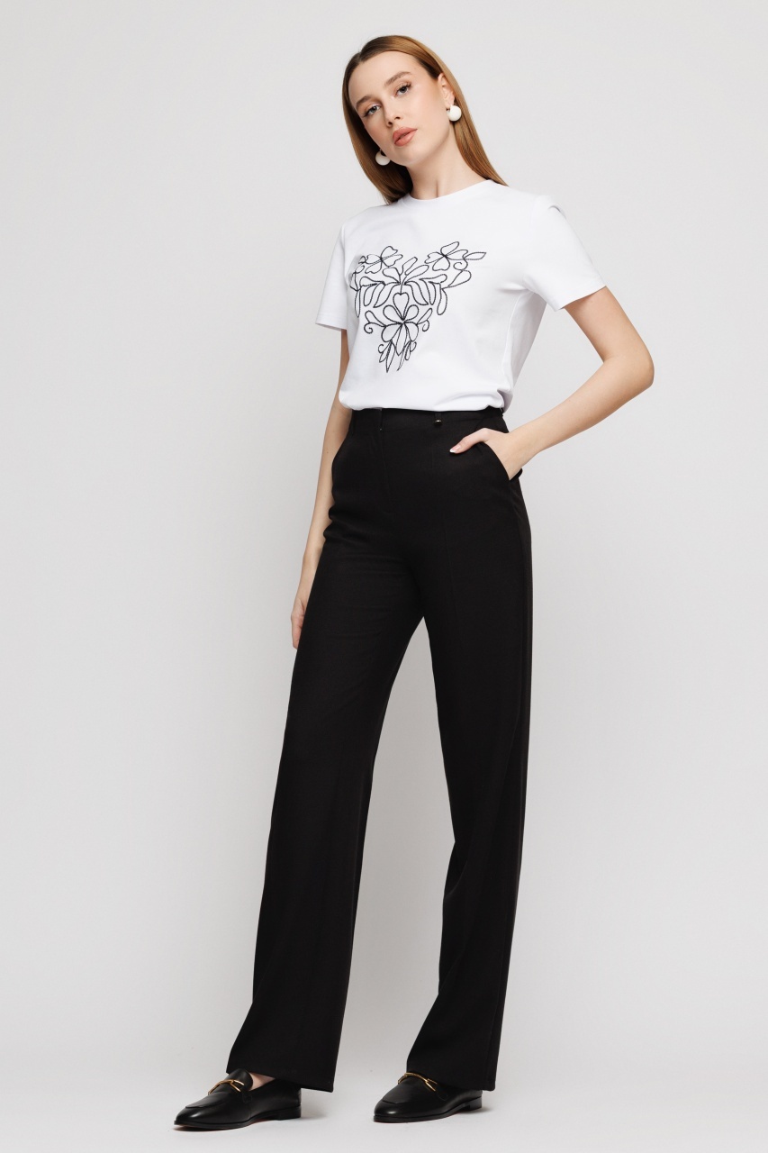 Pantaloni dama negri drepti