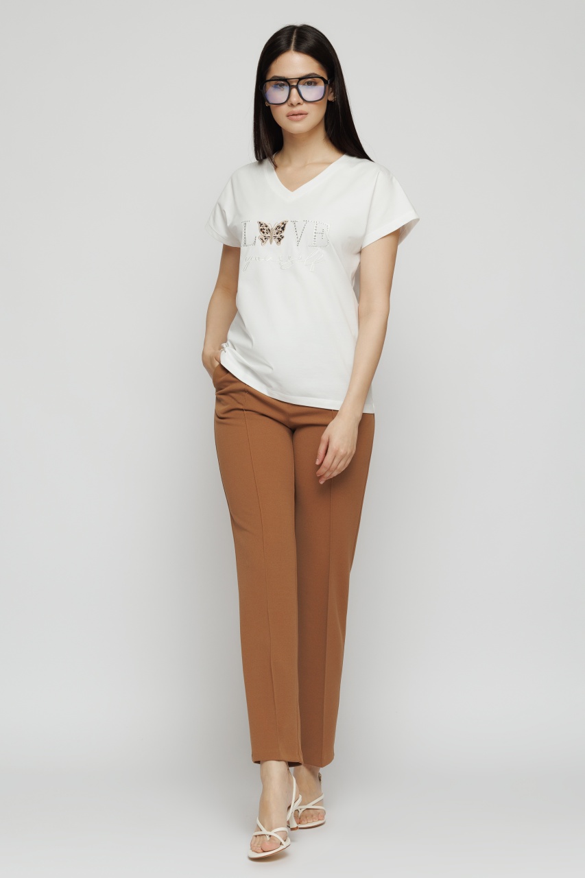 Tricou dama cu broderie si strasuri