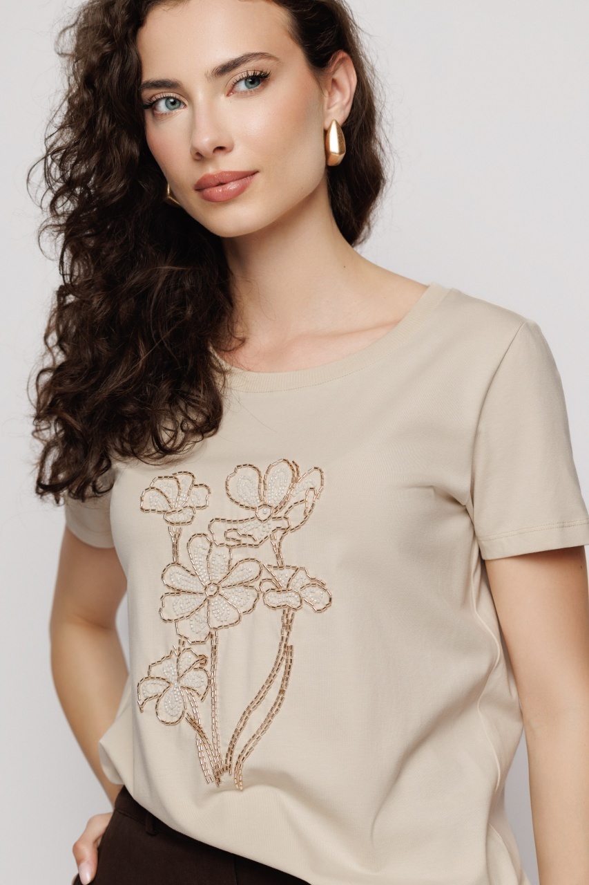 Tricou damă cu mărgeluțe decorative