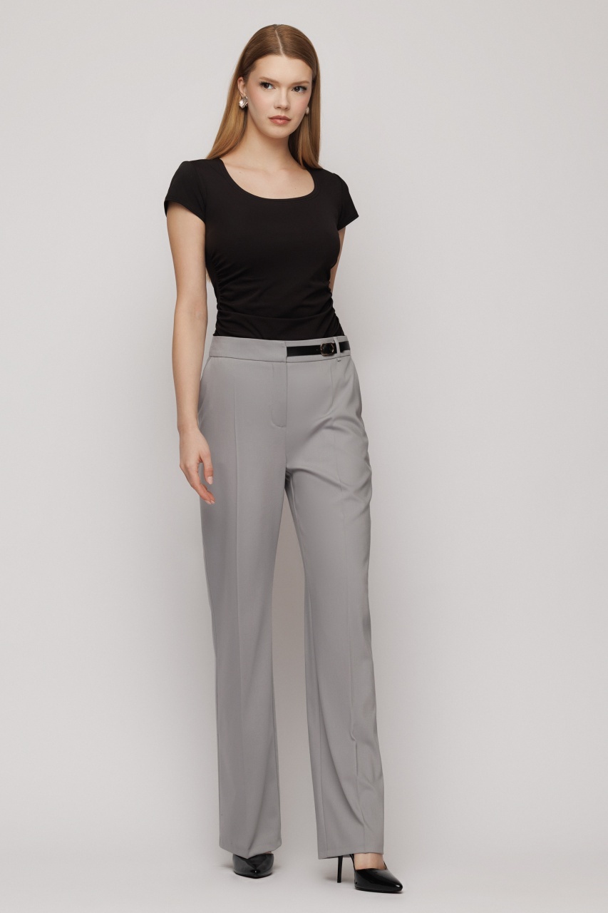 Pantaloni largi dama eleganti cu catarama