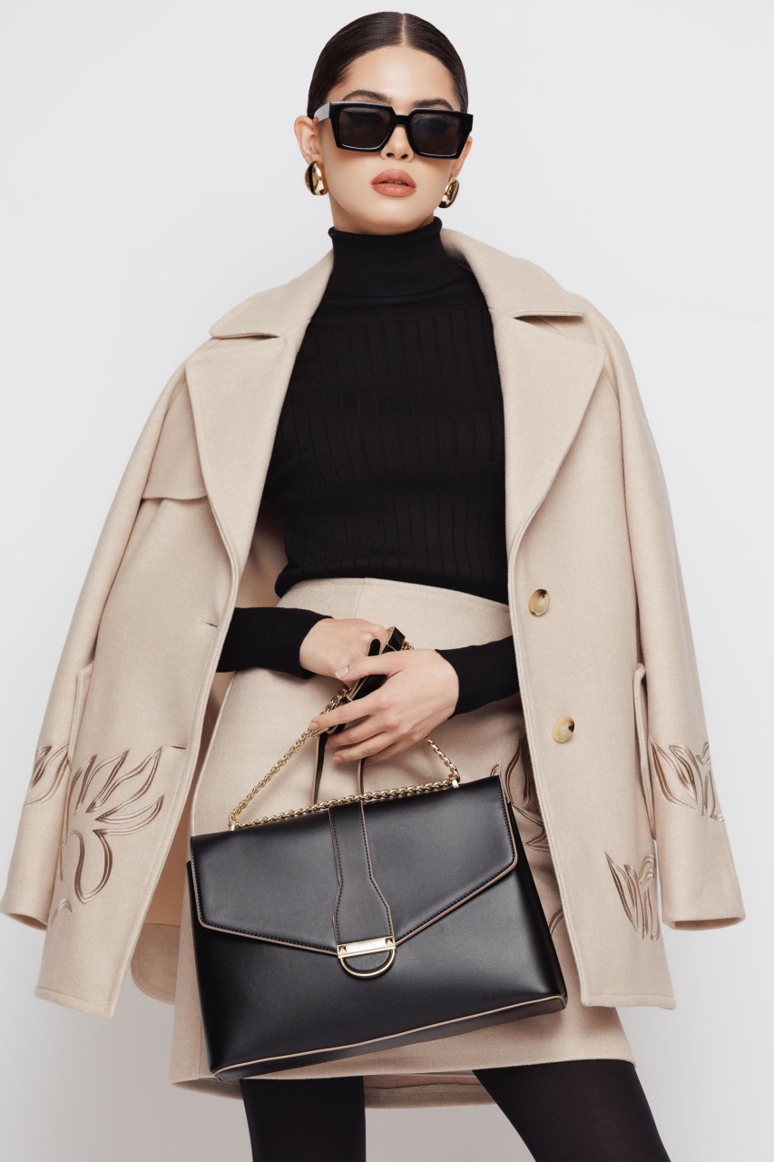 Poseta dama neagra cu lant