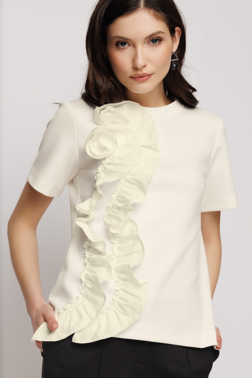 Tricou dama cu detalii incretite