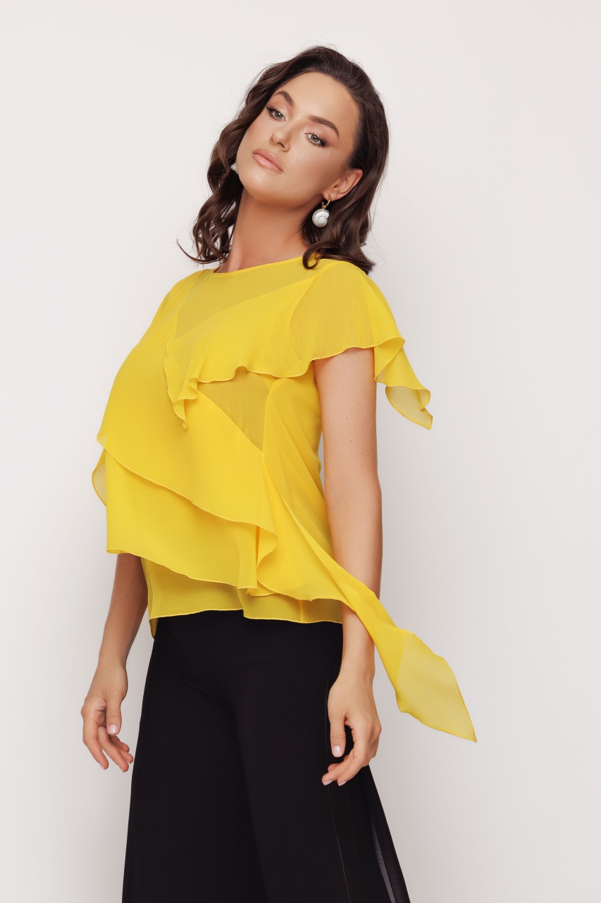 Bluza dama eleganta asimetrica cu volane