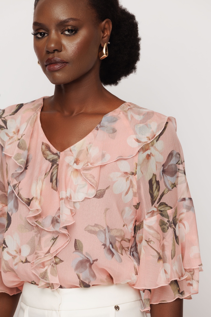 Bluza dama imprimata cu volane