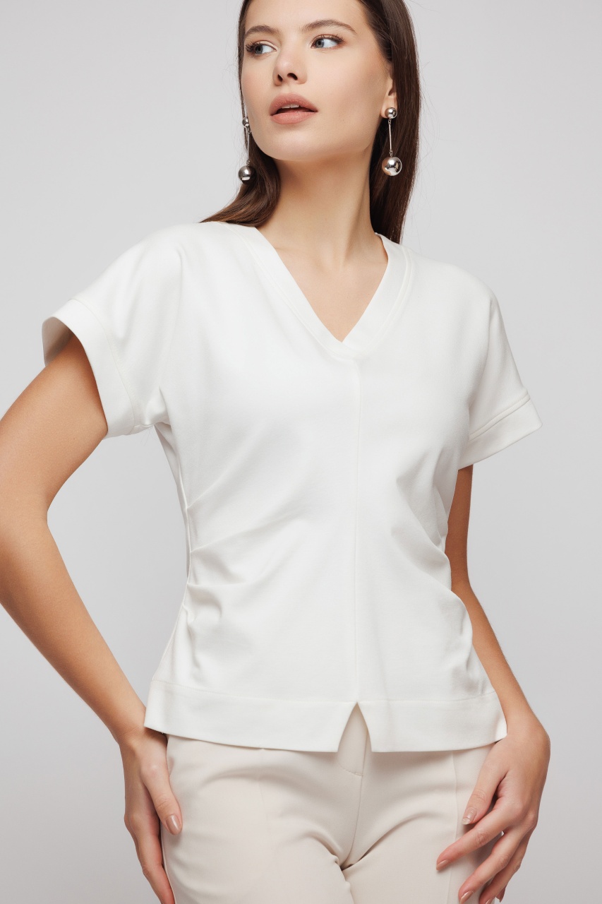 Tricou dama alb incretit