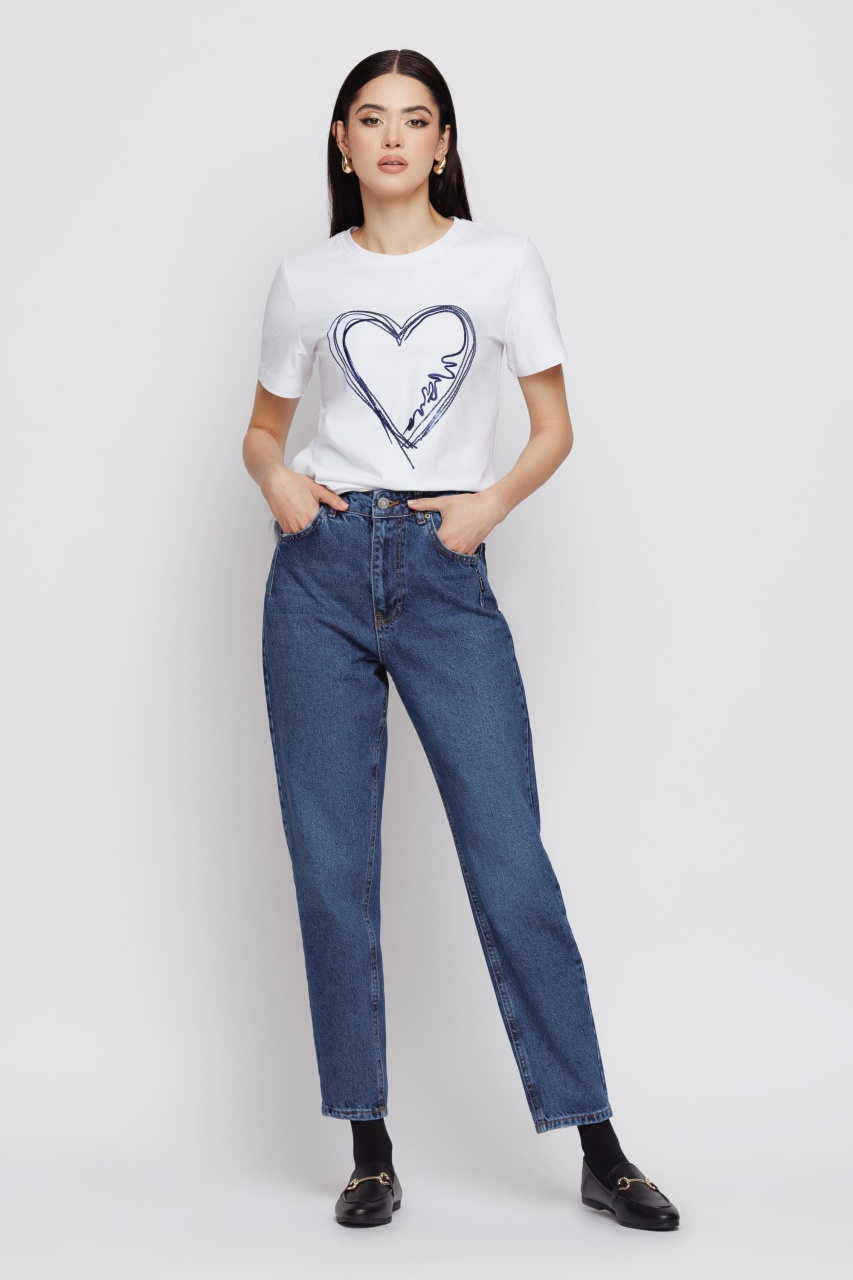 Jeans dama conici albastri