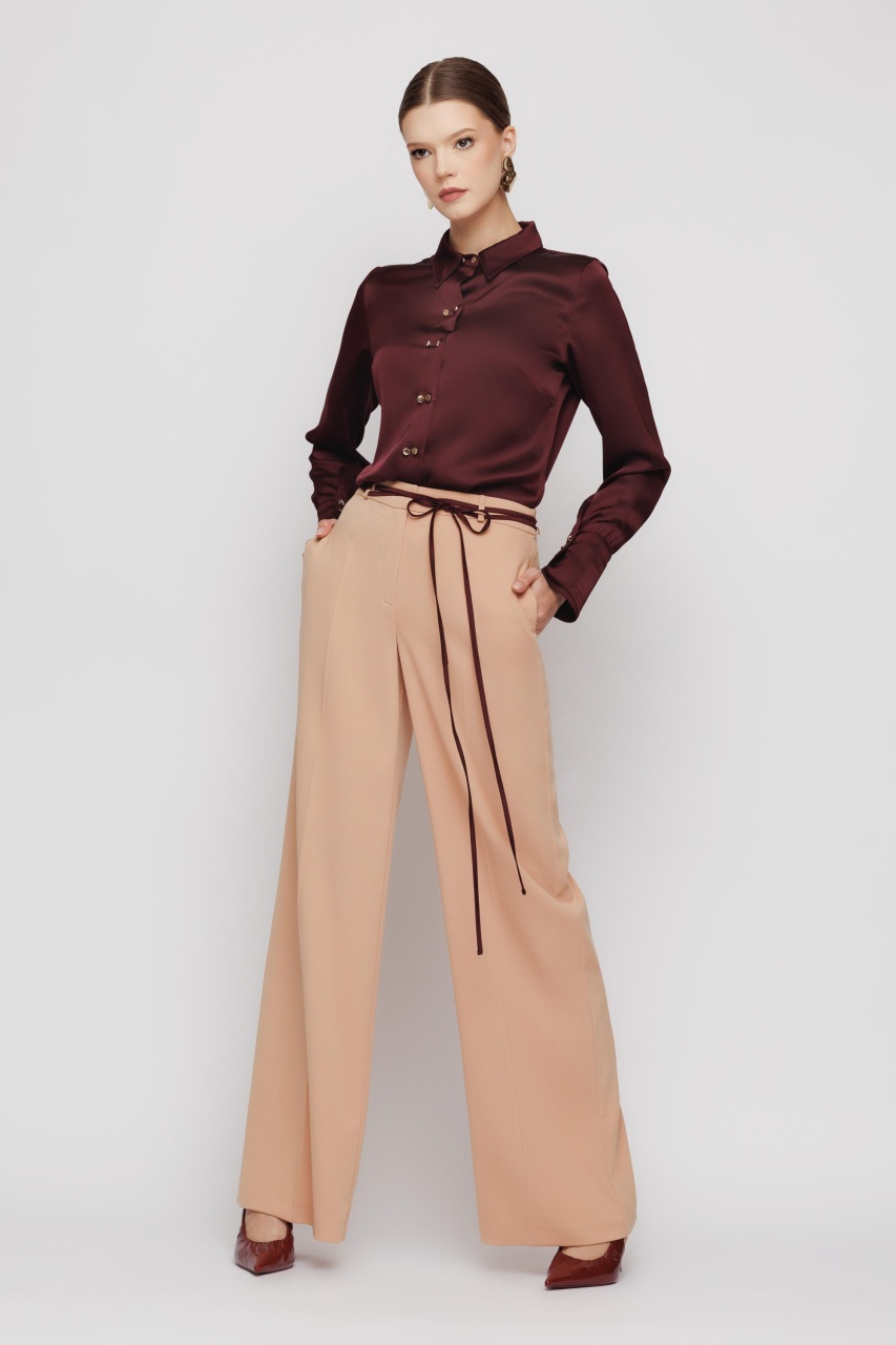 Pantaloni dama largi bej