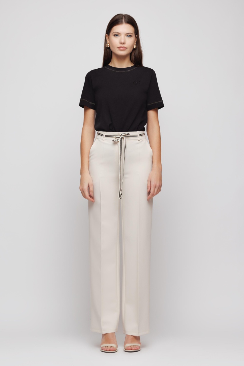 Pantaloni dama largi cu cordon