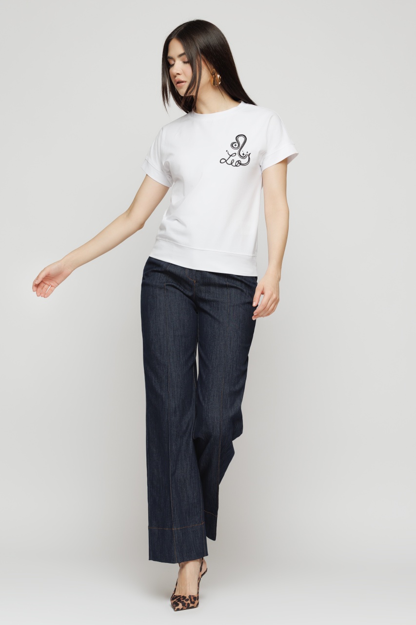 Tricou dama alb zodia Leu