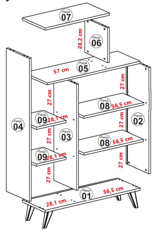 Biblioteca Form Alb