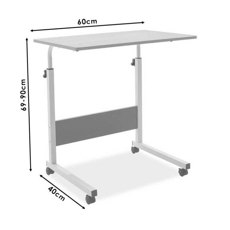 Birou Piper Oak - Alb 60x40x69-90 cm