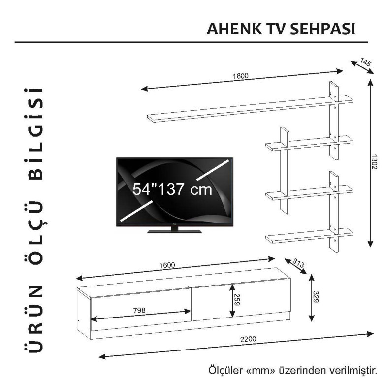 Comoda TV Ahenk - Alb