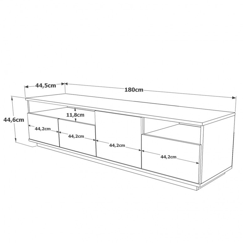 Comoda TV FR5 Athlantic Pine-Alb