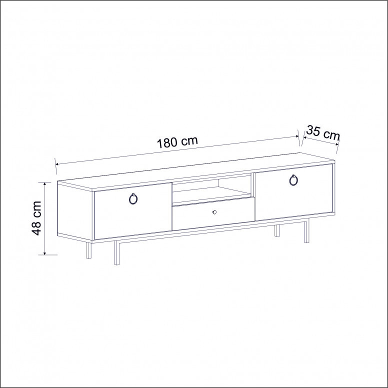 Comoda TV Naturel - Antracit