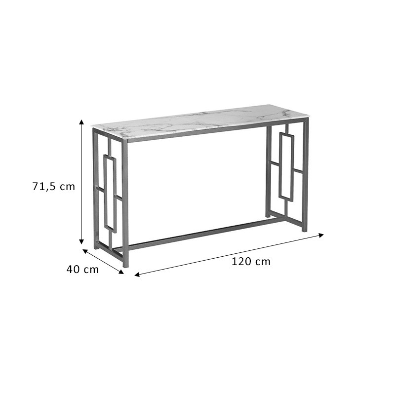 Consola Eccento aspect auriu - aspect marmura 8mm 120x40x71.5cm