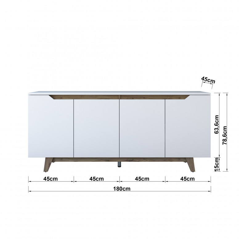 Consola GD102 Alb-Walnut