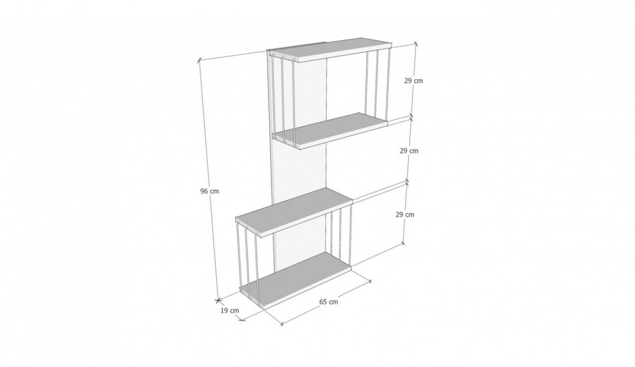 Raft de Perete Destan Antracit-Pine