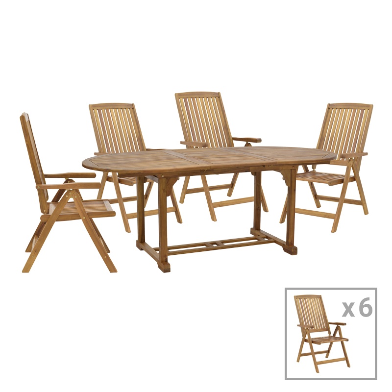 Set 7 buc masă și scaune de grădină Zerco-Sopho Maro 200x100x75 cm