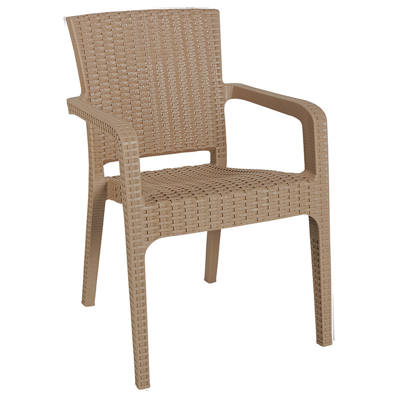 Set de gradina masa si scaune Groovy, Halcyon set 3 piese plastic cappuccino 80x80x74.5cm