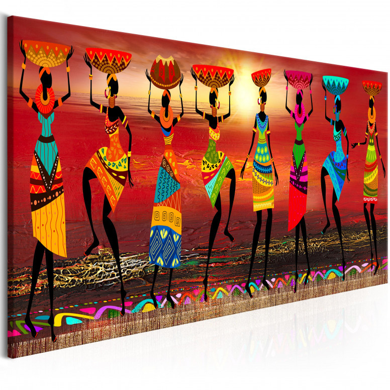 Tablou - African Women Dancing 150x50 cm