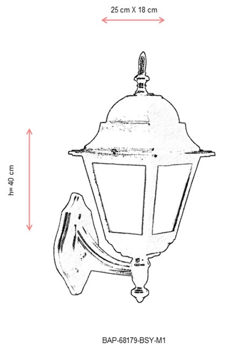 Aplica de perete exterior M1 Alb 25x18 cm