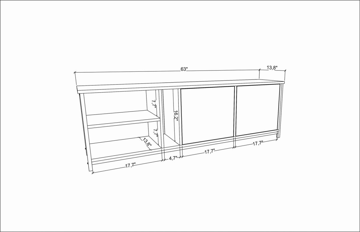 Comoda TV Primrose - Alb, Oak