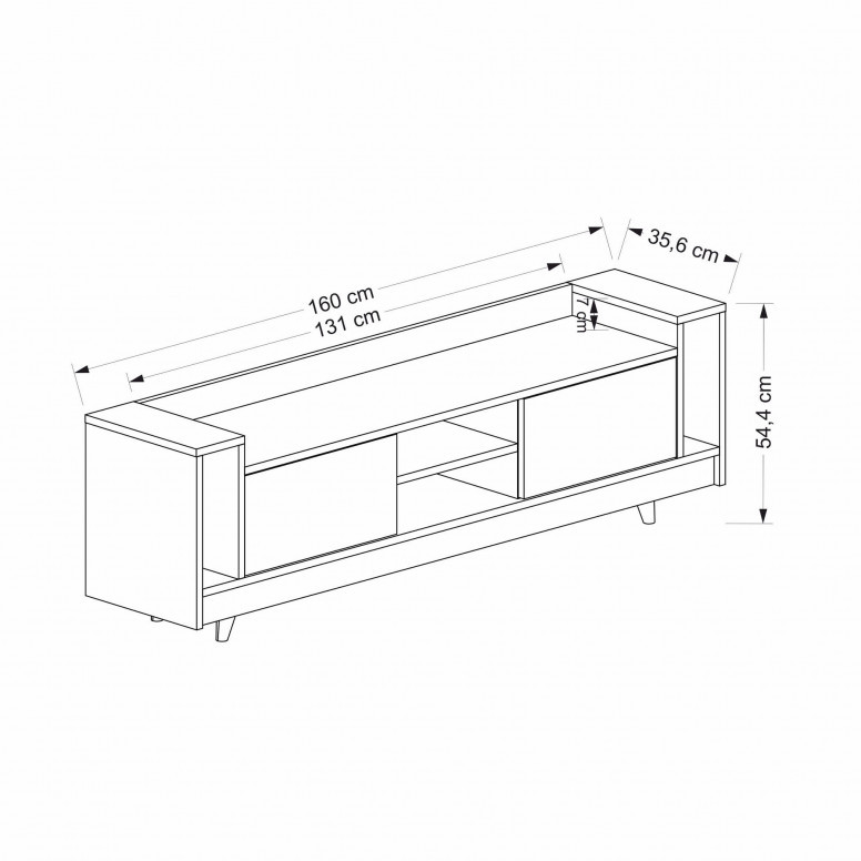 Comoda TV Tyler - Oak, Antracit