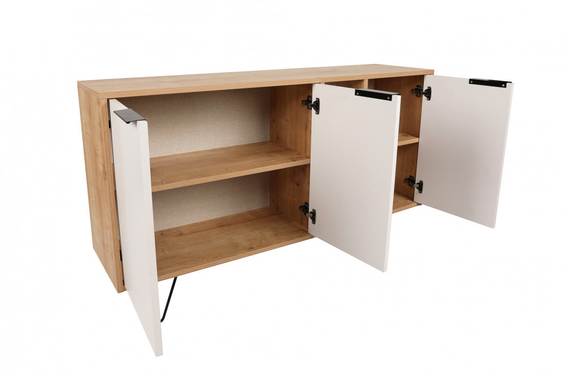 Consola Clara Console - Oak, Alb