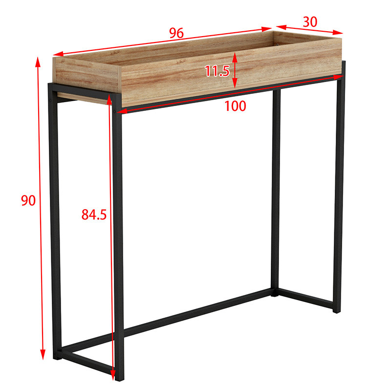 Consola Mentez in aspect marmura gri - negru 100x30x90cm