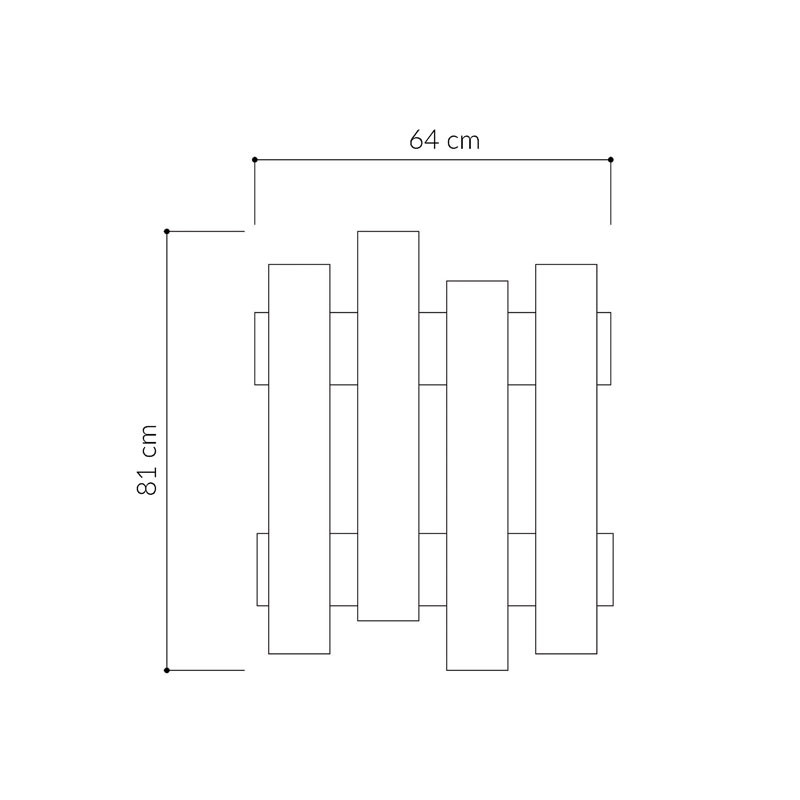 Cuier de perete Wave in melaminat de culoare gri inchis 64x4x81cm