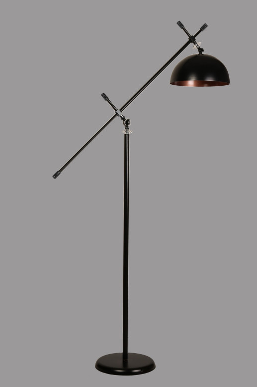 Lampadar Hans lambader siyah ayak retro 3 baslikli Negru/Crom