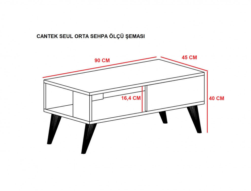 Masuta de Cafea Seul - Negru, Alb