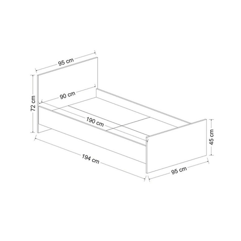 Pat 1 persoana cu spatiu de depozitare 90x190 cm Duero 17581 Antracit