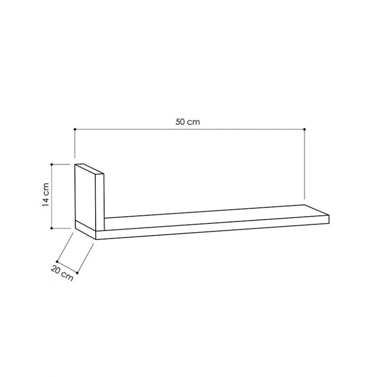 Raft Suspendat L-Model Alb 50x20x14 cm