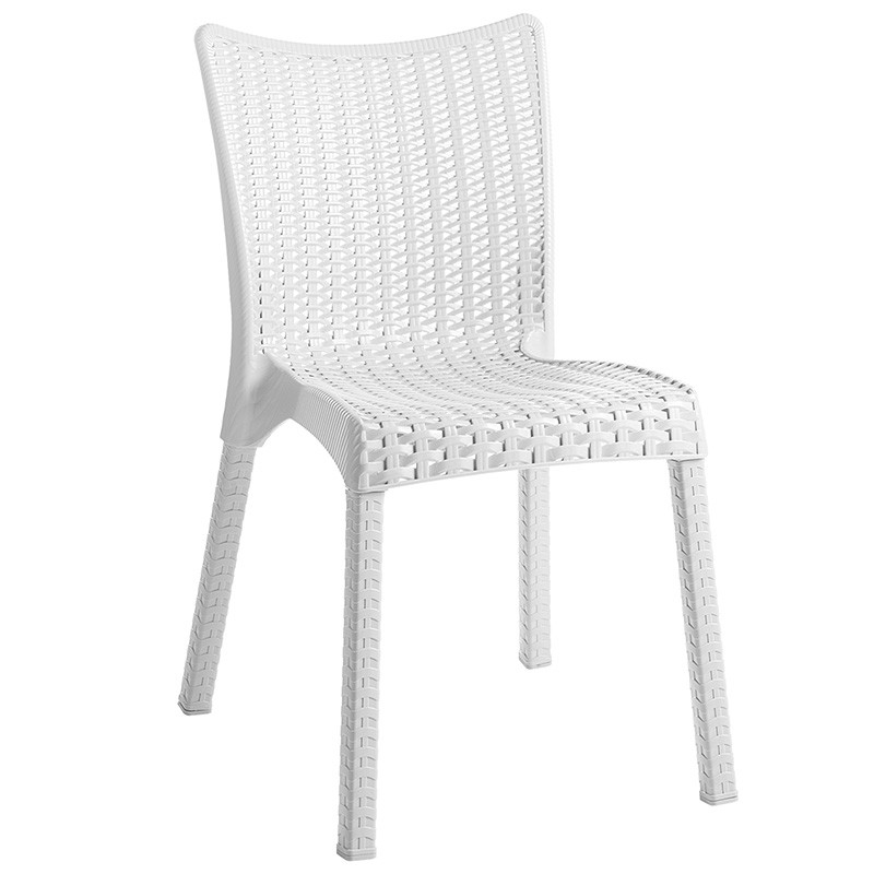 Set de gradina masa si scaune Groovy-Confident set 5 piese plastic alb 80x80x74.5cm