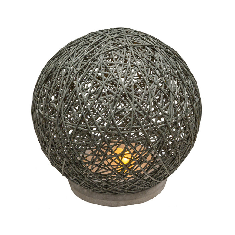 Veioza Ball, antracit led baterie, 18.5x18 cm