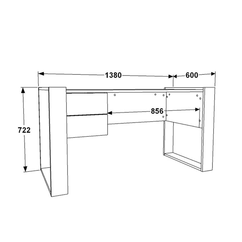 Birou Astin melamina alb - nuc 138x60x72cm