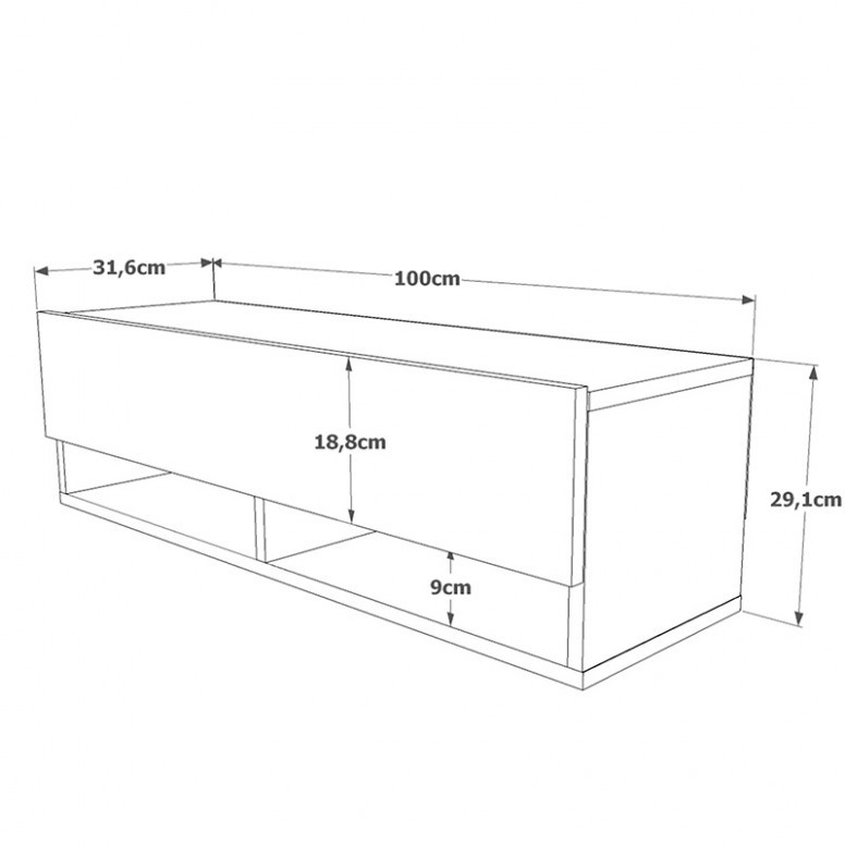 Comoda TV Handra Antracit 100x31.5x29 cm