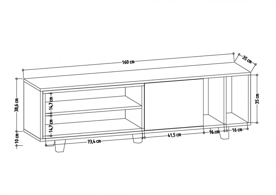 Comoda TV Rosmar - Oak, Antracit