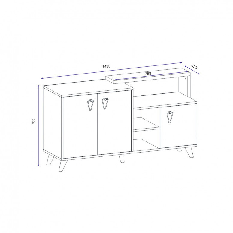 Consola Luzzi Walnut-Antracit