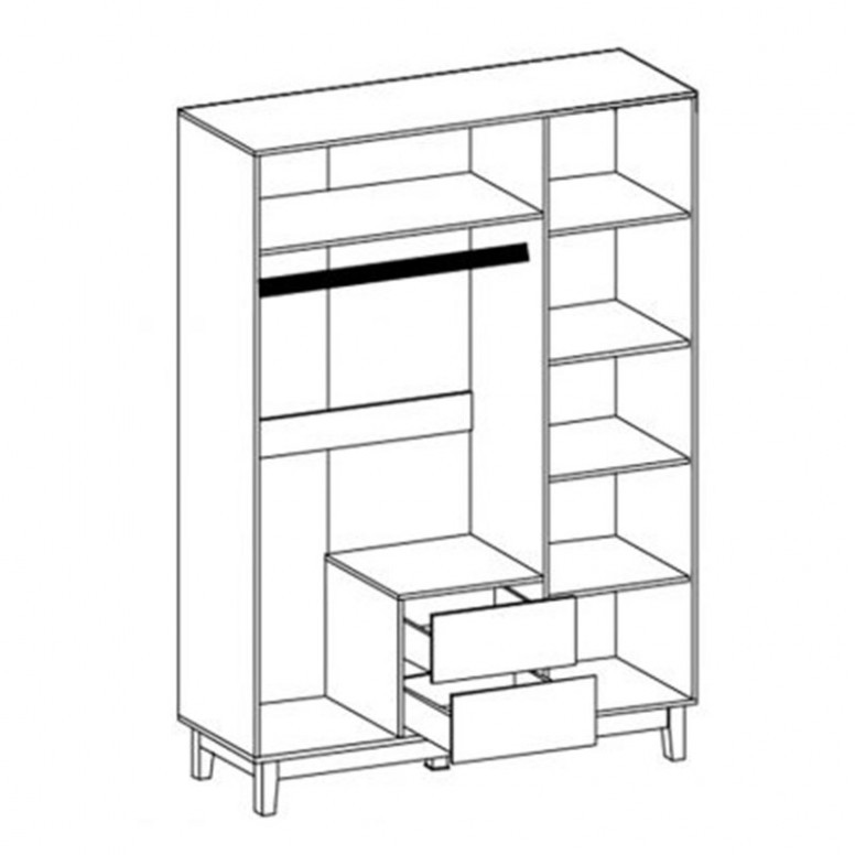 Dulap Awell 3 Usi Culoare Sonoma-Alb 153.5x54.5x216 cm