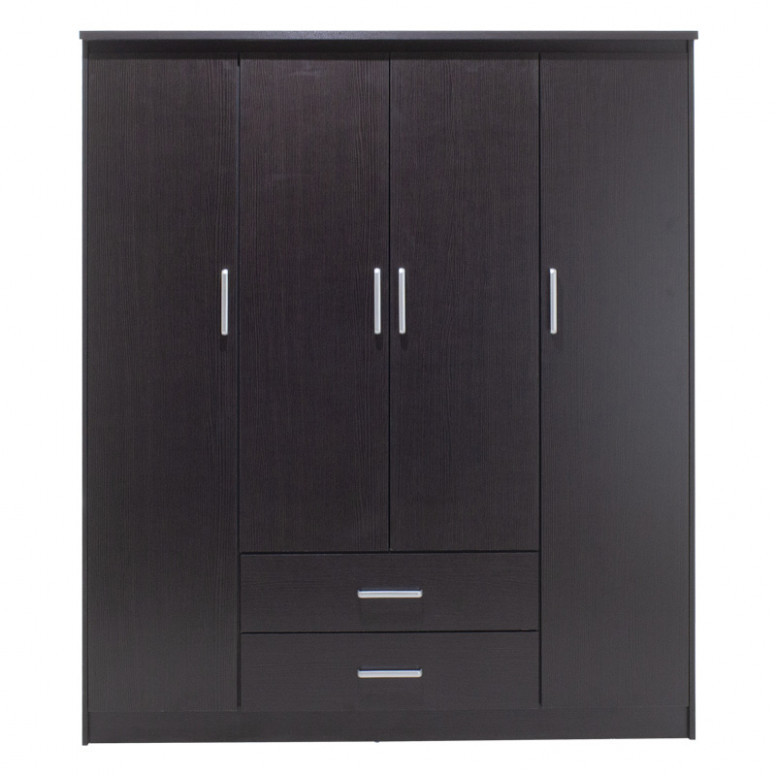 Dulap Olympus Cu 4 Uși Și Sertare Culoare Wenge 159x57x183 cm