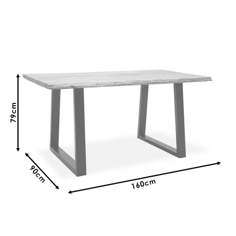 Masa Miles Nuc - Negru 160x90x79 cm