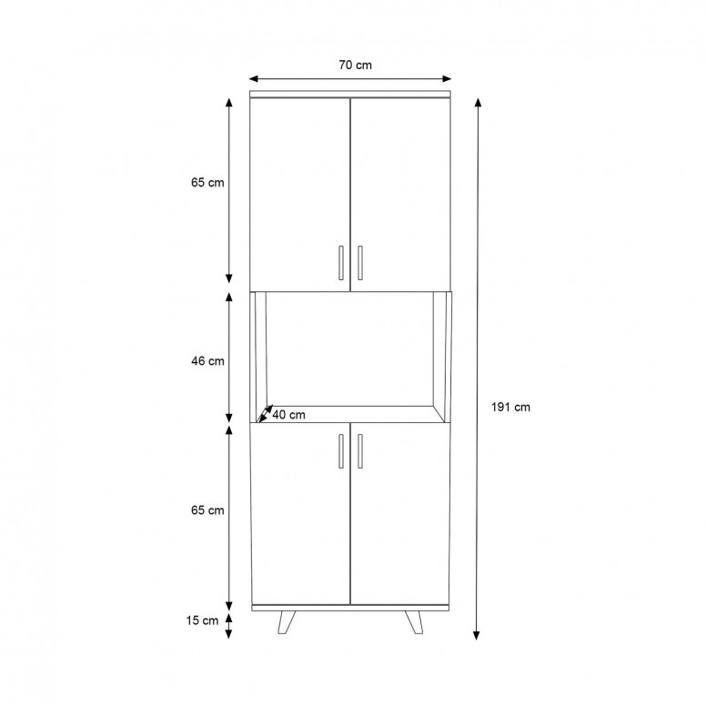 Raft de Perete Selin-L1193 Oak-Alb