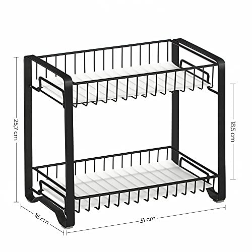 Raft pentru condimente, Songmics, Negru, 31x16.0x25.7 cm