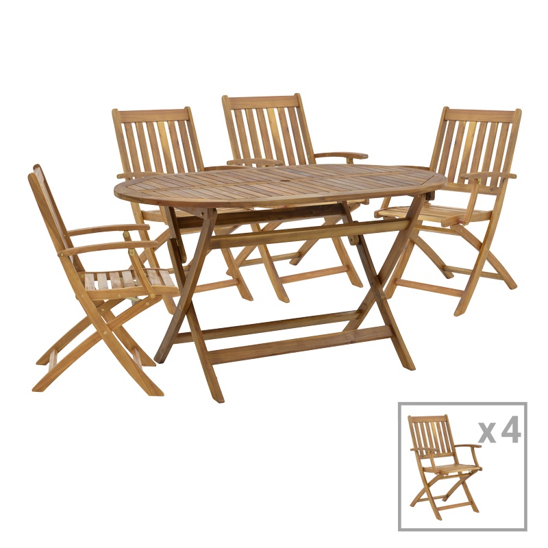 Set 5 buc masă și scaune de grădină Mobie-Falov Maro 130x80x72 cm